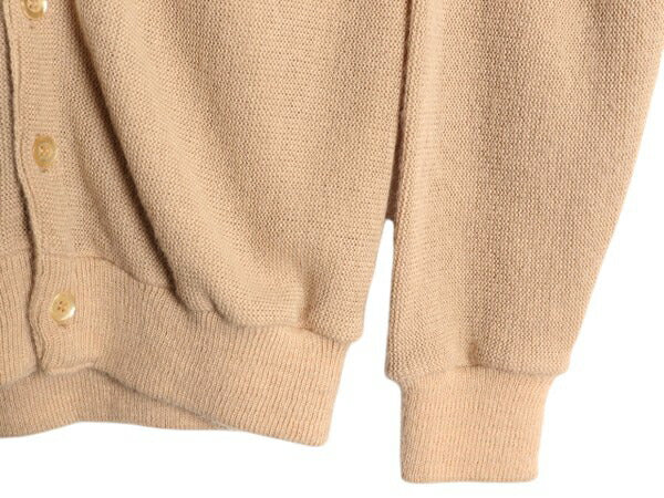 70s Sears Kings Road アクリル ニット カーディガン メンズ レディース S 70年代 ヴィンテージ シアーズ セーター 前開き 羽織り ベージュ