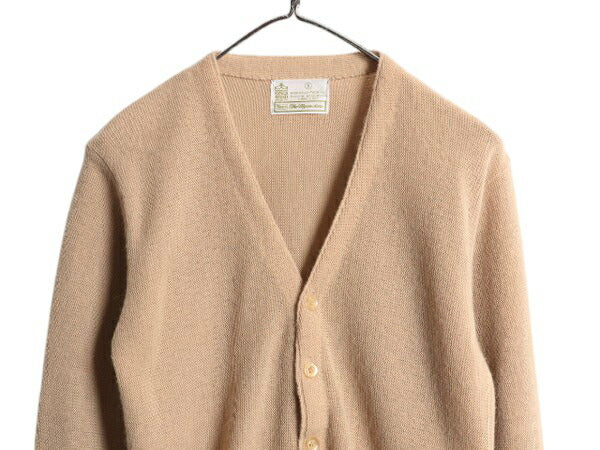 70s Sears Kings Road アクリル ニット カーディガン メンズ レディース S 70年代 ヴィンテージ シアーズ セーター 前開き 羽織り ベージュ