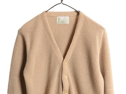 70s Sears Kings Road アクリル ニット カーディガン メンズ レディース S 70年代 ヴィンテージ シアーズ セーター 前開き 羽織り ベージュ