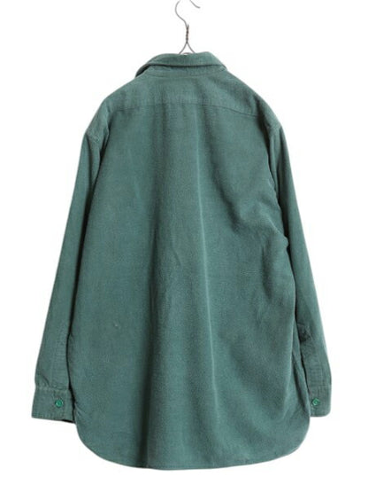 60s 筆記体タグ エルエルビーン コットン シャモア クロス シャツ メンズ L 程/ ヴィンテージ LLBean 長袖シャツ ネルシャツ フランネル 緑