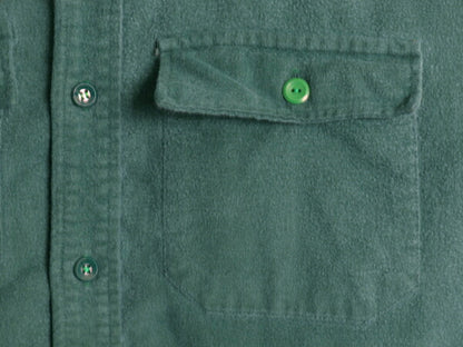 60s 筆記体タグ エルエルビーン コットン シャモア クロス シャツ メンズ L 程/ ヴィンテージ LLBean 長袖シャツ ネルシャツ フランネル 緑