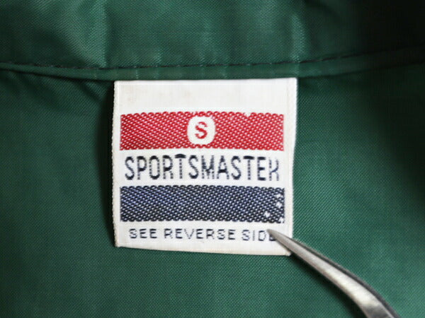 90s SPORTSMASTER ナイロン コーチ ジャケット メンズ S 古着 90年代 オールド ブルゾン ジャンパー ワンポイント プリント 企業 グリーン