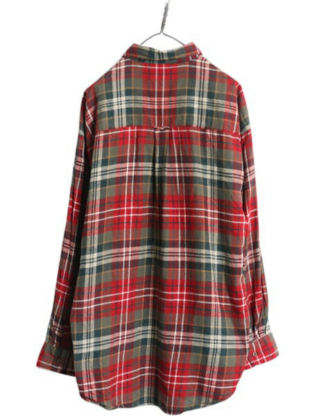 80s チャップス ラルフローレン チェック ボタンダウン フランネル シャツ メンズ L / ヴィンテージ ポロ 長袖シャツ ネルシャツ コットン