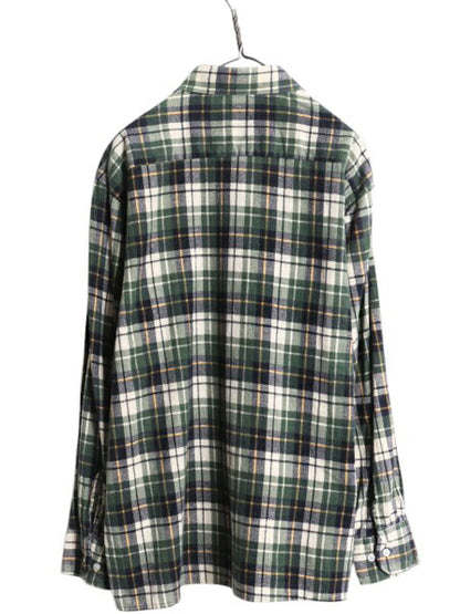 70s 80s ディッキーズ チェック プリント フランネル シャツ メンズ L / 古着 Dickies ヴィンテージ ネル ネルシャツ 長袖シャツ 白タグ
