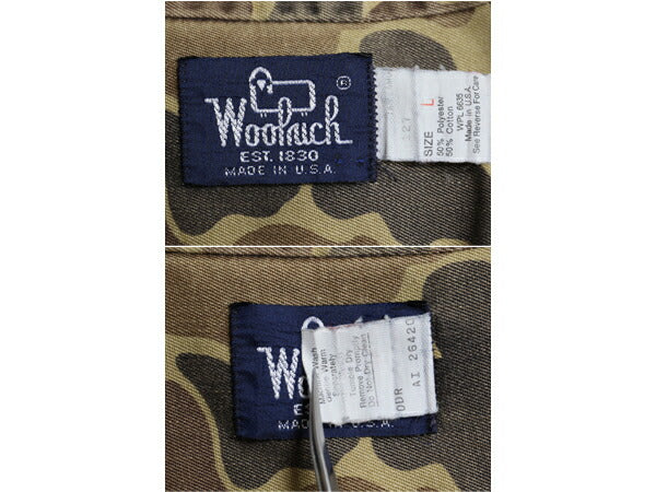 80s USA製 ウールリッチ ダックハンター カモ サファリ シャツ メンズ L / ヴィンテージ 旧タグ Woolrich 迷彩 ハンティング 長袖シャツ