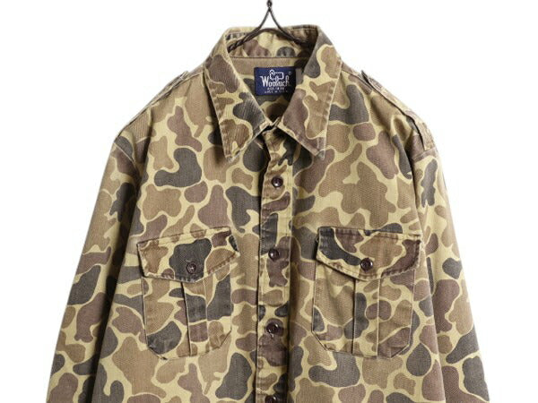 80s USA製 ウールリッチ ダックハンター カモ サファリ シャツ メンズ L / ヴィンテージ 旧タグ Woolrich 迷彩 ハンティング 長袖シャツ