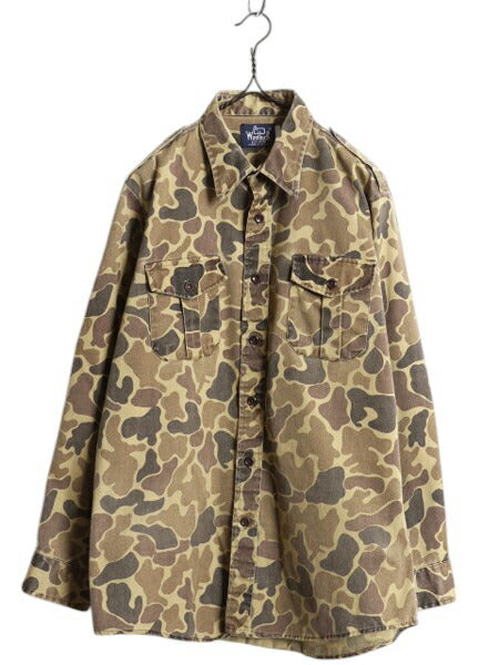 80s USA製 ウールリッチ ダックハンター カモ サファリ シャツ メンズ L / ヴィンテージ 旧タグ Woolrich 迷彩 ハンティング 長袖シャツ