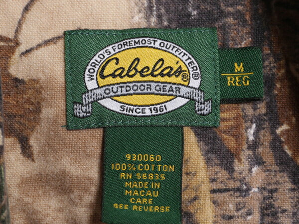 90s カベラス リアルツリー カモ シャモア クロス シャツ メンズ M 90年代 オールド Cabelas 迷彩 ハンティング フランネル カモフラージュ