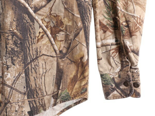 90s カベラス リアルツリー カモ シャモア クロス シャツ メンズ M 90年代 オールド Cabelas 迷彩 ハンティング フランネル カモフラージュ