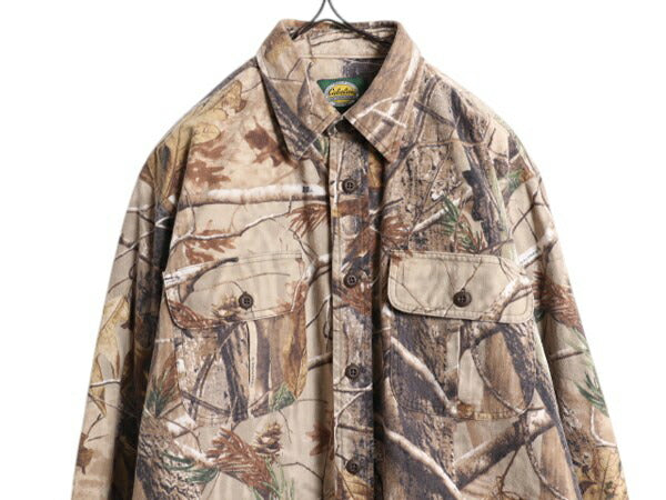 90s カベラス リアルツリー カモ シャモア クロス シャツ メンズ M 90年代 オールド Cabelas 迷彩 ハンティング フランネル カモフラージュ