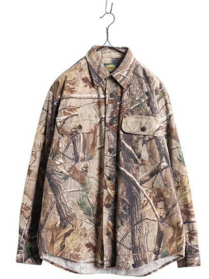 90s カベラス リアルツリー カモ シャモア クロス シャツ メンズ M 90年代 オールド Cabelas 迷彩 ハンティング フランネル カモフラージュ