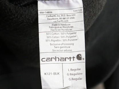 カーハート スウェット フード パーカー メンズ L / CARHARTT トレーナー スエット ミドルウェイト プルオーバー 裏起毛 ワンポイント 黒