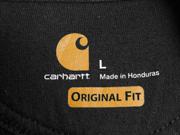 カーハート スウェット フード パーカー メンズ L / CARHARTT トレーナー スエット ミドルウェイト プルオーバー 裏起毛 ワンポイント 黒