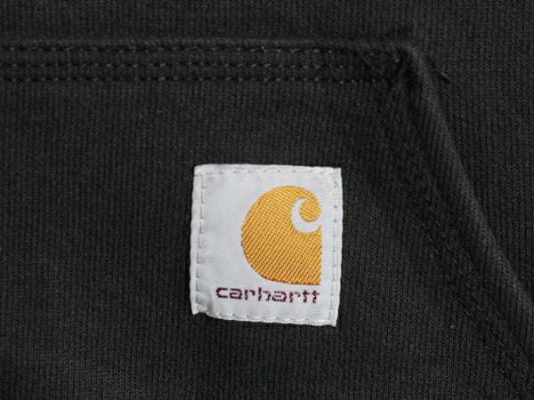 カーハート スウェット フード パーカー メンズ L / CARHARTT トレーナー スエット ミドルウェイト プルオーバー 裏起毛 ワンポイント 黒