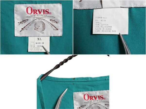 80s オービス フィッシング ベスト メンズ XL / ヴィンテージ 旧タグ ORVIS アウトドア 重ね着 前開き フルジップ ショート丈 ハンティング
