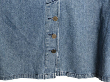 80s 90s エディ―バウアー デニム ステンカラー コート レディース L / ヴィンテージ 黒タグ Eddie Bauer ハーフ ハンティング ジャケット