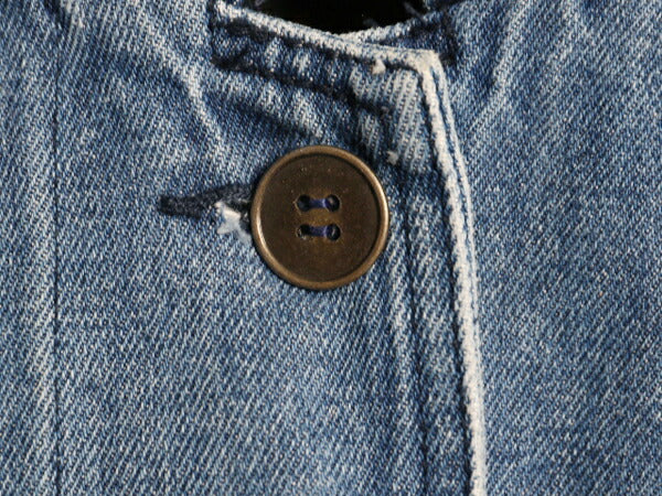 80s 90s エディ―バウアー デニム ステンカラー コート レディース L / ヴィンテージ 黒タグ Eddie Bauer ハーフ ハンティング ジャケット