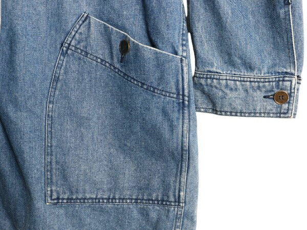 80s 90s エディ―バウアー デニム ステンカラー コート レディース L / ヴィンテージ 黒タグ Eddie Bauer ハーフ ハンティング ジャケット