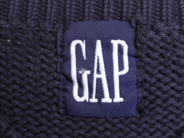 90s OLD GAP コットン デザイン ニット セーター メンズ XL 程/ 90年代 オールド ギャップ アーガイル 紺タグ ヘビーウェイト 大きいサイズ