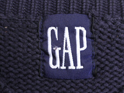 90s OLD GAP コットン デザイン ニット セーター メンズ XL 程/ 90年代 オールド ギャップ アーガイル 紺タグ ヘビーウェイト 大きいサイズ