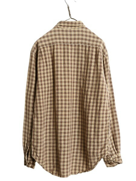 00s OLD GAP チェック 長袖 フランネル シャツ メンズ M / 00年代 オールド ギャップ レーヨン ラミー ネルシャツ 長袖シャツ マルチカラー