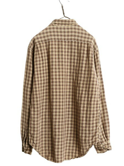 00s OLD GAP チェック 長袖 フランネル シャツ メンズ M / 00年代 オールド ギャップ レーヨン ラミー ネルシャツ 長袖シャツ マルチカラー
