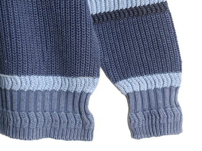 90s ウールリッチ リブ編み ニット セーター メンズ L 古着 90年代 オールド WOOLRICH ボーダー コットン リネン チャンキー マルチカラー