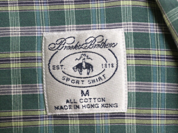 ブルックスブラザーズ チェック 長袖 ボタンダウン シャツ メンズ M 古着 BROOKS BROTHERS 長袖シャツ コットン ワイシャツ ポケット付き