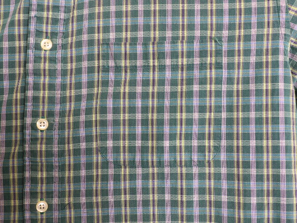 ブルックスブラザーズ チェック 長袖 ボタンダウン シャツ メンズ M 古着 BROOKS BROTHERS 長袖シャツ コットン ワイシャツ ポケット付き