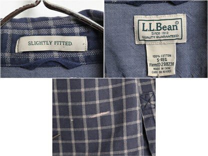 エルエルビーン チェック 長袖 フランネル シャツ メンズ S 古着 LLBEAN アウトドア コットン 長袖シャツ ネルシャツ ポケット付き 2トーン
