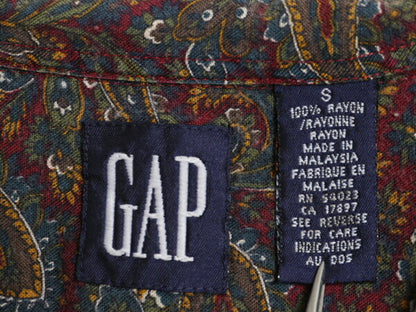 100% レーヨン 90s OLD GAP ペイズリー 総柄 長袖 シャツ レディース S / オールド ギャップ 旧タグ ブラウス マルチカラー ポケット付き