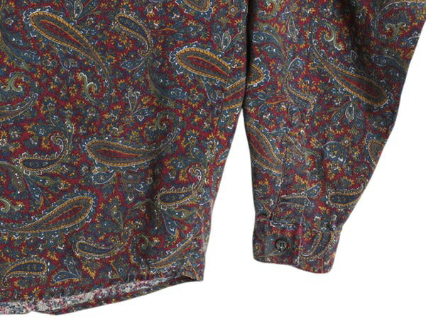 100% レーヨン 90s OLD GAP ペイズリー 総柄 長袖 シャツ レディース S / オールド ギャップ 旧タグ ブラウス マルチカラー ポケット付き