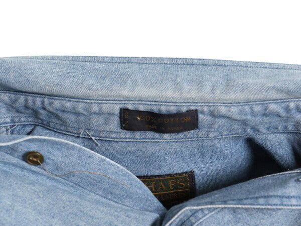 90s チャップス ラルフローレン 長袖 ボタンダウン デニム シャツ メンズ XL CHAPS ポロ 90年代 オールド BD 長袖シャツ ポケット付き 無地