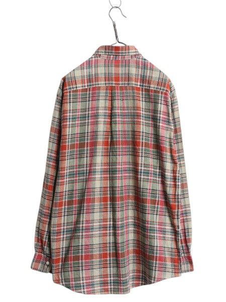 ブルックスブラザーズ チェック 長袖 ボタンダウン シャツ メンズ M / Brooks Brothers コットン 長袖シャツ ワイシャツ BD マルチカラー