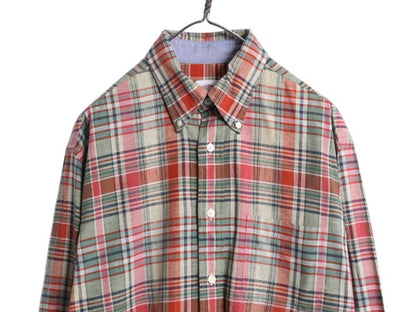 ブルックスブラザーズ チェック 長袖 ボタンダウン シャツ メンズ M / Brooks Brothers コットン 長袖シャツ ワイシャツ BD マルチカラー