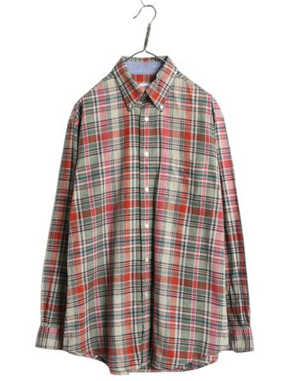 ブルックスブラザーズ チェック 長袖 ボタンダウン シャツ メンズ M / Brooks Brothers コットン 長袖シャツ ワイシャツ BD マルチカラー