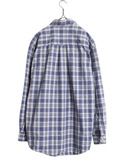 90s エディーバウアー チェック 長袖 ボタンダウン シャツ メンズ S 古着 オールド Eddie Bauer コットン 白タグ 長袖シャツ ポケット付き