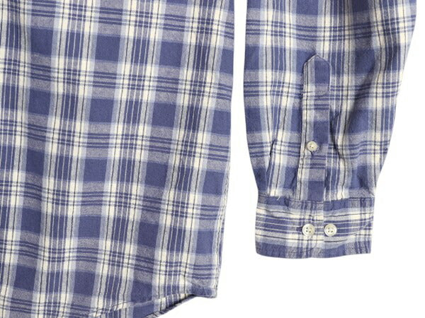 90s エディーバウアー チェック 長袖 ボタンダウン シャツ メンズ S 古着 オールド Eddie Bauer コットン 白タグ 長袖シャツ ポケット付き