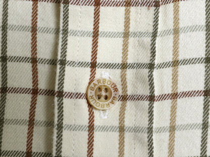 バブアー 長袖 ボタンダウン シャツ メンズ L / Barbour コットン 長袖シャツ ポケット付き タッタソール チェック マルチカラー BDシャツ