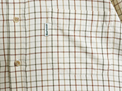 バブアー 長袖 ボタンダウン シャツ メンズ L / Barbour コットン 長袖シャツ ポケット付き タッタソール チェック マルチカラー BDシャツ