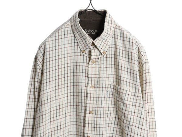 バブアー 長袖 ボタンダウン シャツ メンズ L / Barbour コットン 長袖シャツ ポケット付き タッタソール チェック マルチカラー BDシャツ