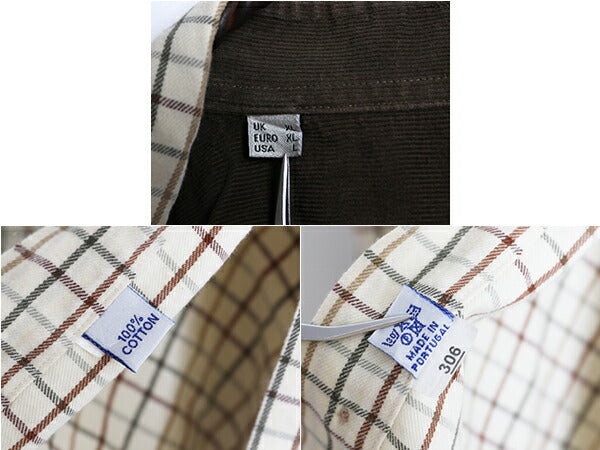 バブアー 長袖 ボタンダウン シャツ メンズ L / Barbour コットン 長袖シャツ ポケット付き タッタソール チェック マルチカラー BDシャツ