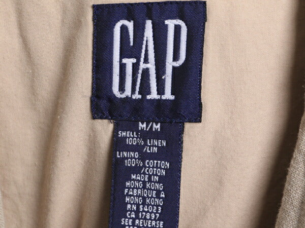 90s OLD GAP 100% リネン テーラード ジャケット レディース M / 90年代 オールド ギャップ ブレザー 無地 サマー ナチュラル 2ボタン 麻