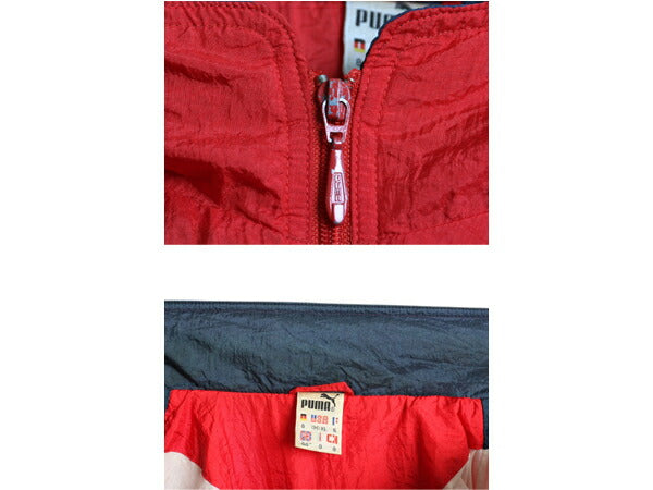 80s プーマ フルジップ ナイロン ジャケット メンズ XL / ヴィンテージ PUMA トラックジャケット ブルゾン ジャンパー 万国旗 ライナー付き