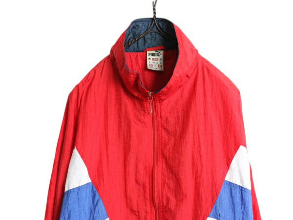 80s プーマ フルジップ ナイロン ジャケット メンズ XL / ヴィンテージ PUMA トラックジャケット ブルゾン ジャンパー 万国旗 ライナー付き