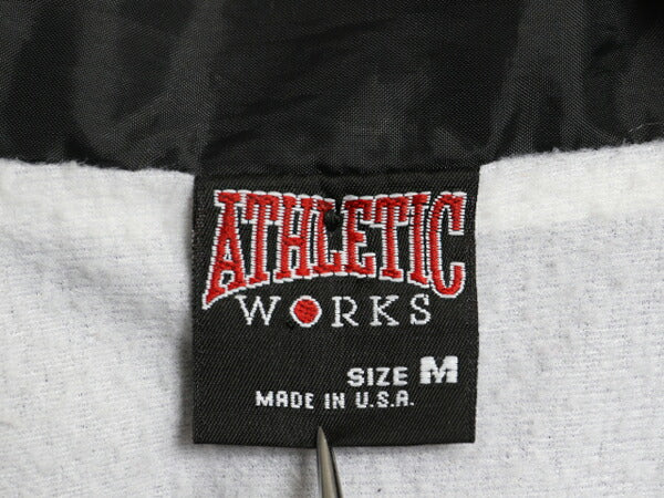 90s USA製 ATHLETIC WORKS ナイロン コーチ ジャケット メンズ M 黒 オールド ブルゾン ジャンパー 無地 ブランク ライナー付き ブラック