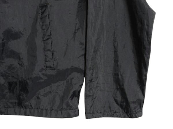 90s USA製 ATHLETIC WORKS ナイロン コーチ ジャケット メンズ M 黒 オールド ブルゾン ジャンパー 無地 ブランク ライナー付き ブラック
