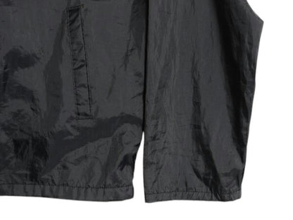 90s USA製 ATHLETIC WORKS ナイロン コーチ ジャケット メンズ M 黒 オールド ブルゾン ジャンパー 無地 ブランク ライナー付き ブラック