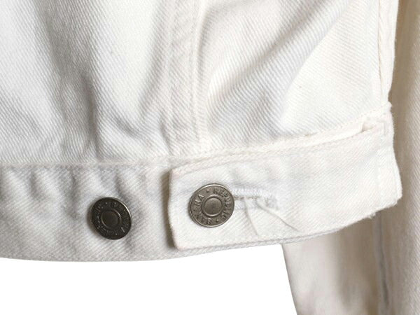 90s USA製 バナナリパブリック ホワイト デニム トラッカー ジャケット レディース XS オールド BANANA REPUBLIC Safari&Travel ジージャン
