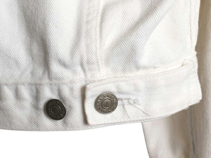 90s USA製 バナナリパブリック ホワイト デニム トラッカー ジャケット レディース XS オールド BANANA REPUBLIC Safari&Travel ジージャン